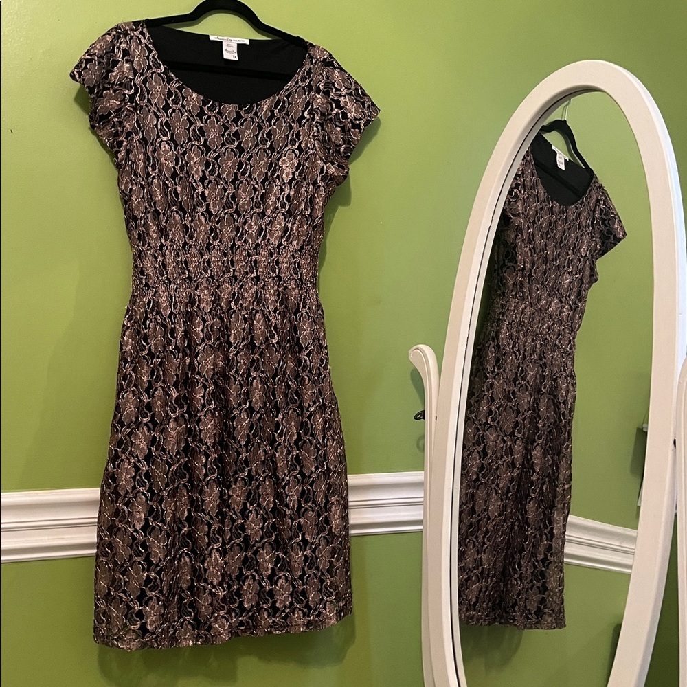 American Rag Cie Copper Lace Overlay Dress